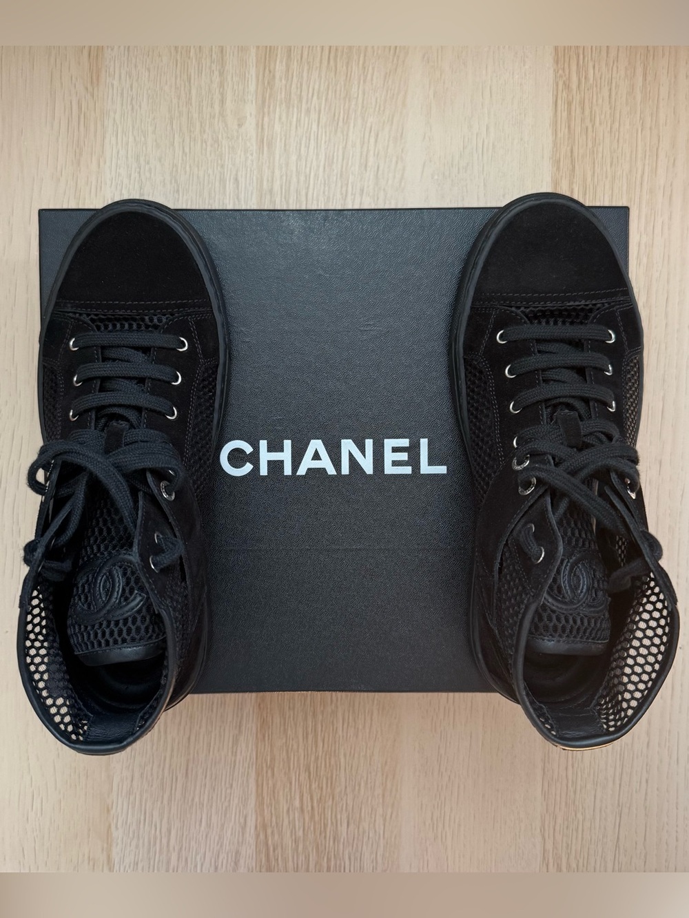 CHANEL Mesh High-Top Sneakers